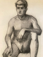 Beau dessin homme nu cubiste