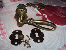 une Paires Poignées porte Bequille Rosace Laiton style 1930 déco maison chateau.