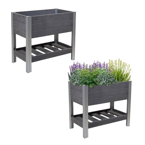 Bac fleurs avec étagère - À,