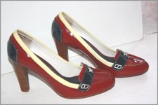 C.PETULA Escarpins Tout Cuir Vernis Tricolore Mocastar T 37 TBE