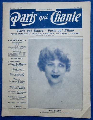 Paris qui chante - juin, 1929