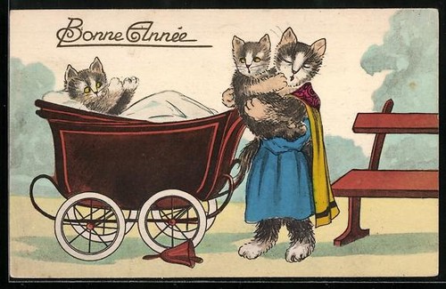 Carte postale artiste - postale, mère