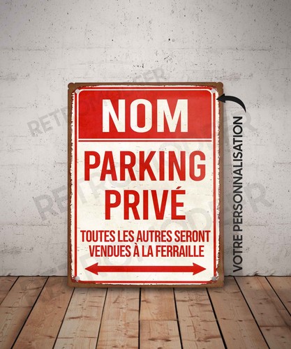 Plaque métal vintage - , parking