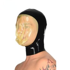 Masque à Capuche Caoutchouc Latex Fermeture Éclair Dos avec Sac Respirant Fétiche BDSM Suffocation Profitez