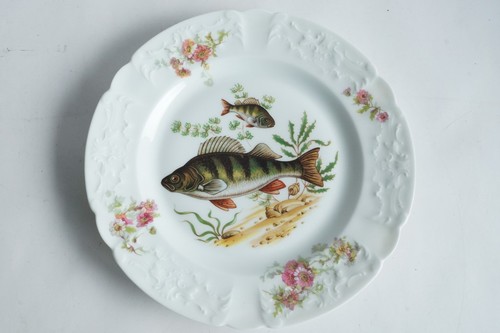Assiette porcelaine poissons - assiette,