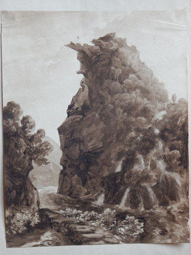 Dessin lavis paysage - lavis, de