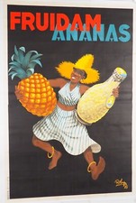 TRES GRANDE AFFICHE ANCIENNE  c 50   FRUIDAM par ROBYS entoilée  bon état