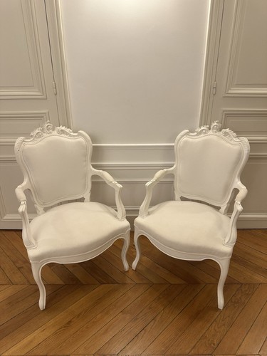 Chaises louis en bois - 4,