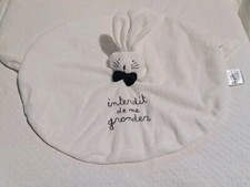 Doudou Plat  Rond Lapin Blanc Interdit De Me Gronder Neuf 