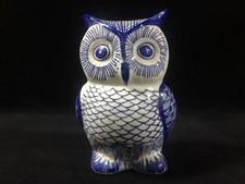 Z1446 Japonais Pottery Chouette Statue Tirelire Rétro Okimono Intérieur Figurine