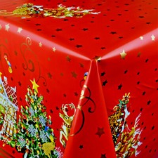 Nappe de Table en Toile Cirée Noël K23B Carré Rond Oval