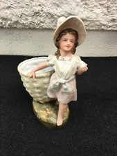 SUJET BISCUIT EN PORCELAINE EPOQUE 1900 BON ETAT NO SAXE NO MEISSEN PETITE FILLE