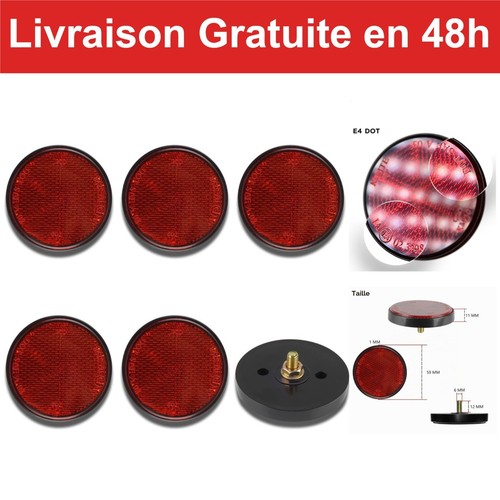 Catadioptres ronds rouges moto