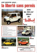 Catalogue brochure voiturette Teilhol Diesel 325 et 400 TD 1983 FR