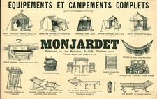 Publicité ancienne équipements complets Monjardet 1906 issue de magazine 