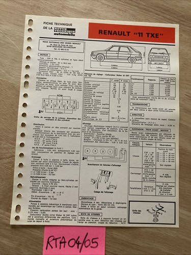 Fiche technique automobile
