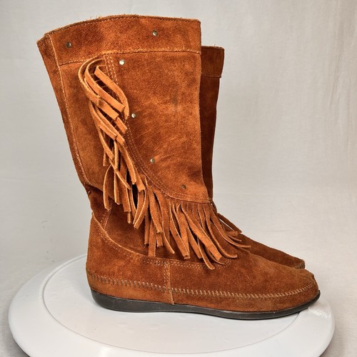 Minnetonka 1222 brown suede - minnetonka,