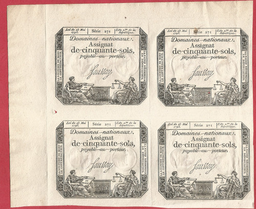 Planche assignats 50 sols - 4,
