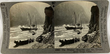 Keystone, Stéréo, China, witches mountain and the Yangtze river Vintage stereo c