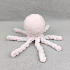 Peluche doudou pieuvre poulpe NATTOU Octopus rose clair blanc 20 cm