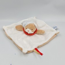 Doudou plat ours blanc beige