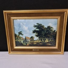 Plaque Helca martelé à la main "Les moulins - Meindert Hobbema" - XXe