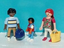 FIGURINES PLAYMOBIL FAMILLE MULTIRACIALE FEMME ENCEINTE ENFANT HOMME FIGURINE...