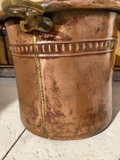 Seau À Bûches Chaudron Bassine En Cuivre Ancien 19e XIX