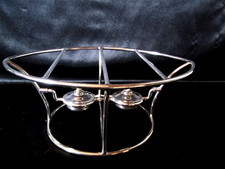 CHAUFFE PLAT double réversible plaqué argent Rechaud Alcool Table flat heater