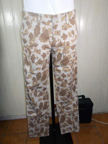 Pantalon coton beige tacheté