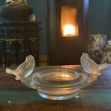 René Lalique Ancien centre de table coupe Moineaux signé 40 cm À La Queue