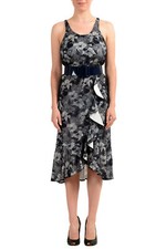 Viktor & Rolf Women's Lace Belted Sleeveless Ruffled Dress US S IT 40