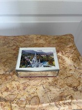 Ancien Boîte Notre Dame Lourdes Intérieur Velours