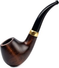 Dr Watson - Pipe a tabac, courbée classique, s'adapte à un filtre de 9 mm