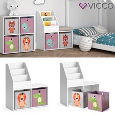 Étagère pour enfant Bibliothèque rangement Boîte pliable Luigi blanc Vicco
