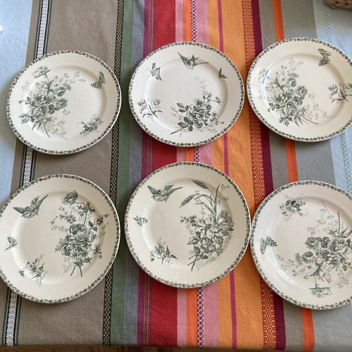 Assiettes plates faïence - 6,
