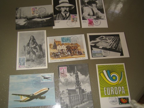 Lot cartes 1er jour - jour, 1973.