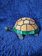 LAMPE TORTUE ORANGE/VERTE VINTAGE VITRAUX STYLE TIFFANY