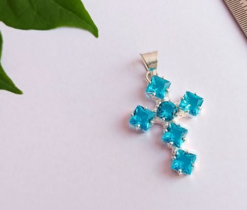 Pendentif mini topaze bleue - pendentif,