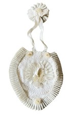 Aumônière 1900 pochette de mariage communion en Dentelle Tulle Organdi