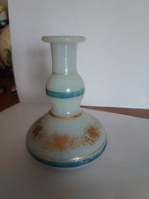 Ancien Flacon En Opaline Feuille De Vigne Doré