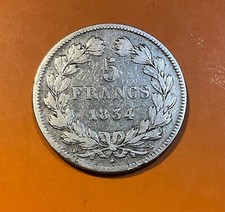5 Francs 1834 A Paris TB Louis