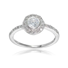 Argent Sterling Zircone Coupe