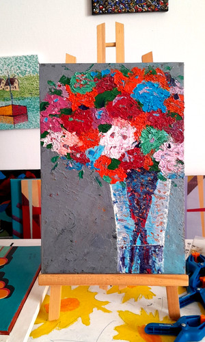 Huile sur carton - , 2023