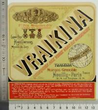 VRAIKINA QUINQUINA NEUILLY FRANCE GOLD MEDAL Unused 1940 Wine Original Old Label