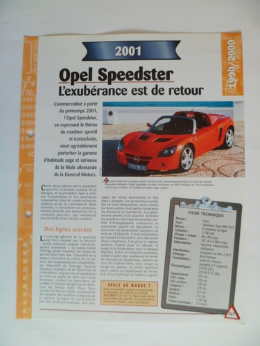 Carte fiche auto opel - fiche,