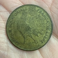 Monnaie 1 FC Afrique équatoriale RF Française Libre 1942 Patrie Honneur Franc