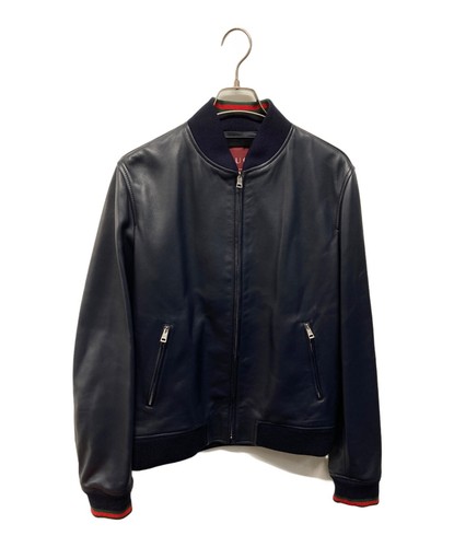 Blouson bomber cuir rayé web - bomber,