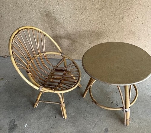Table fauteuil enfant rotin - fauteuil,