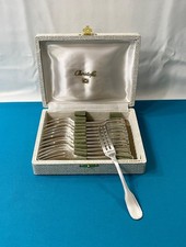 BRILLANT 12 fourchettes à gâteaux CHRISTOFLE modèle VERSAILLES métal argenté